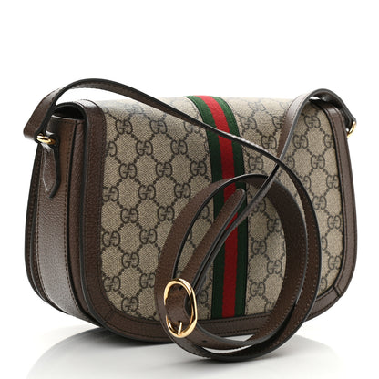 Gucci GG Supreme Monogram Web Small Ophidia Flap Messenger Bag Brown 3 of 10
