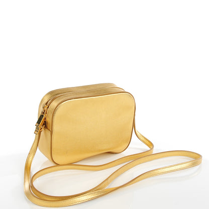 Saint Laurent Metallic Calfskin Small Classic Monogram Camera Bag Gold 3 of 7