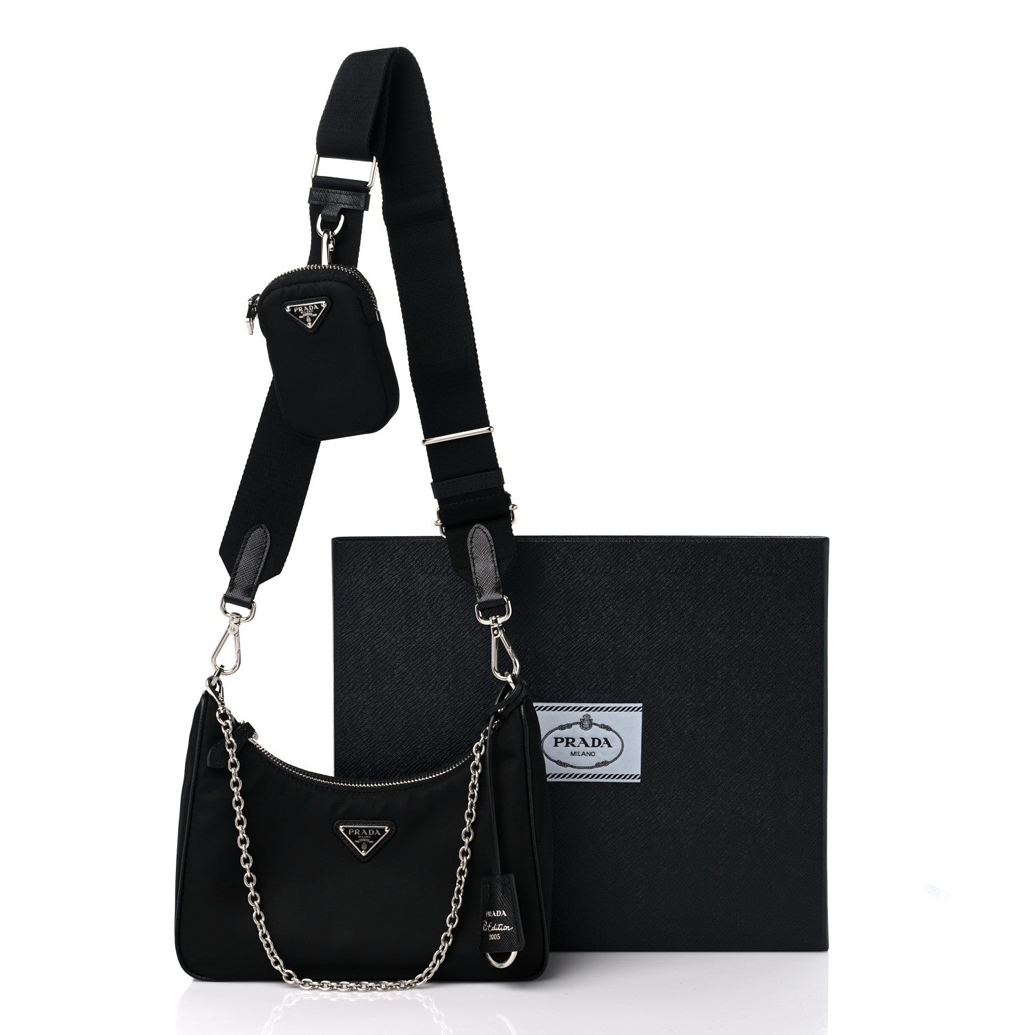 Prada Nylon Re-Edition 2005 Shoulder Bag Black 9 of 9