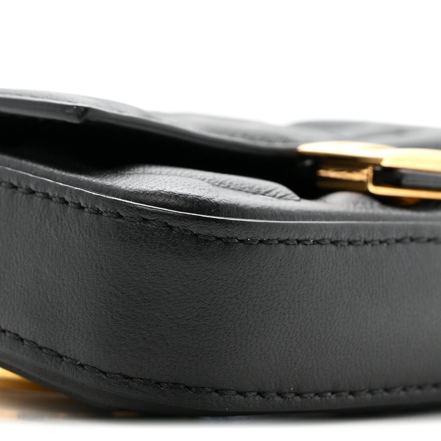 Nappa Matisse FF Embossed Nano Baguette Charm Black