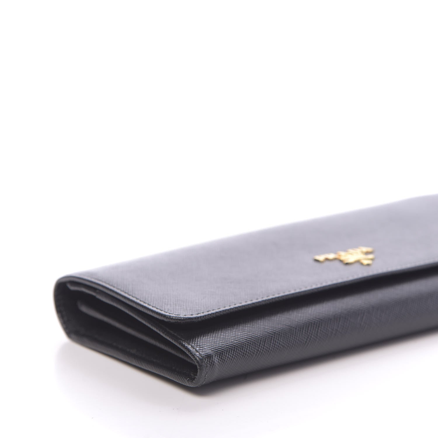 Prada Saffiano Metal Oro Chain Wallet Black 8 of 11