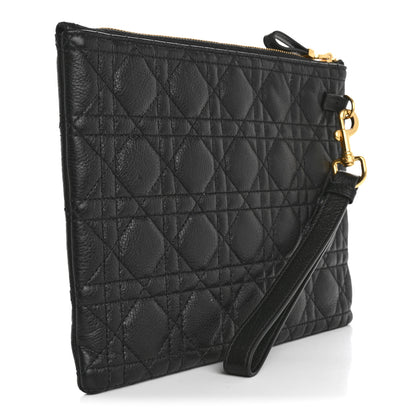 Christian Dior Supple Calfskin Cannage Medium Caro Daily Pouch Black 3 of 9