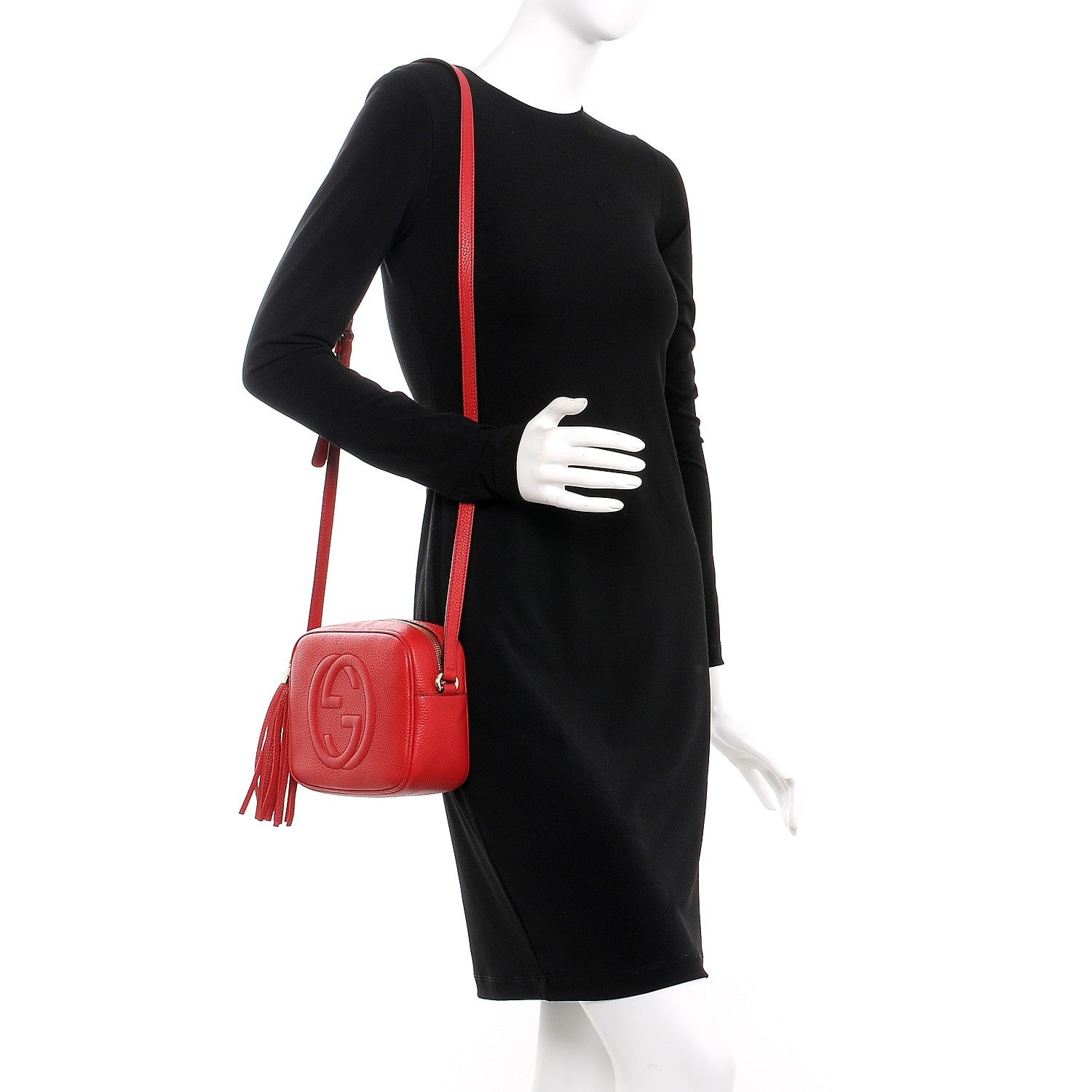 Gucci Pebbled Calfskin Small Soho Disco Bag Tabasco Red 2 of 8