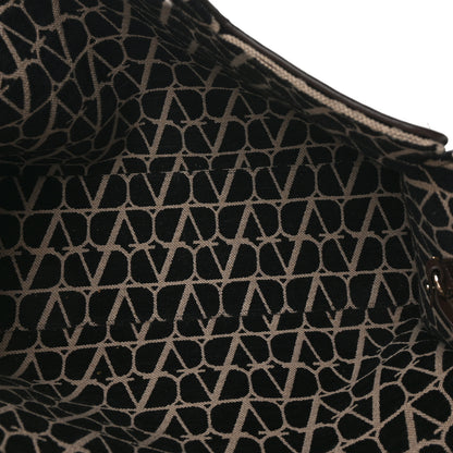 Valentino Garavani Toile Iconographe Goatskin Le Troisieme Shopping Bag Naturale Black Fondant 6 of 10