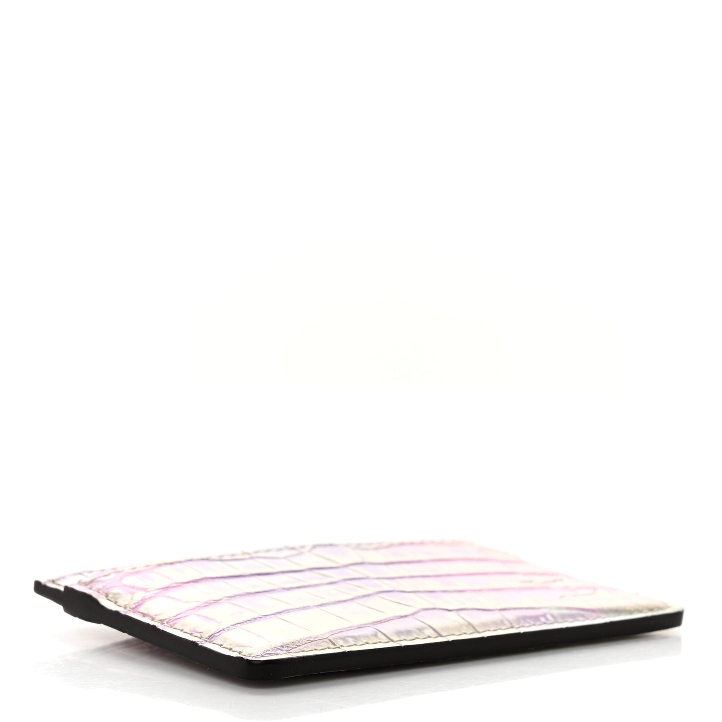 Metallic Crocodile Card Holder Pacific Coral Reef