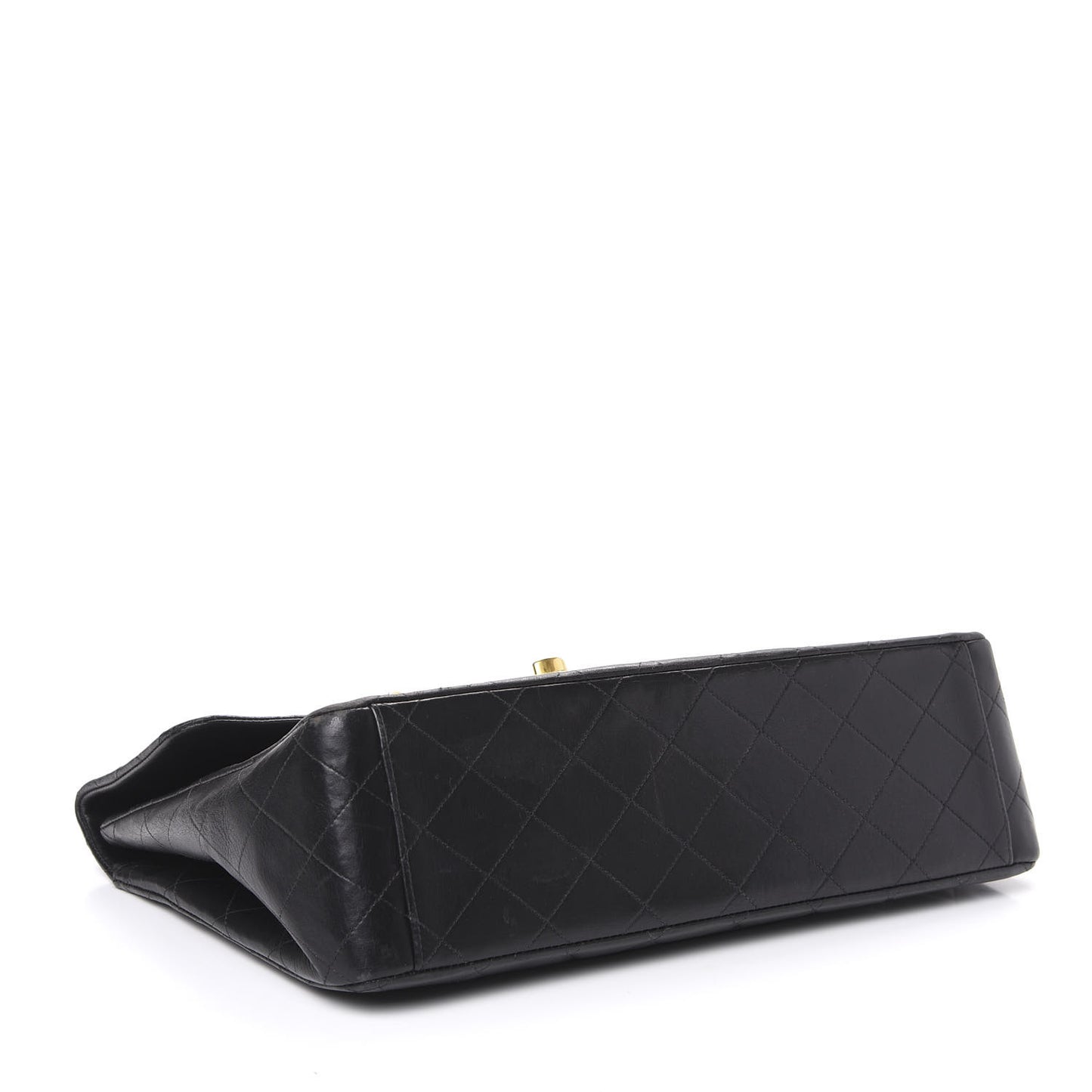 Lambskin Quilted XL Jumbo Single Flap Black