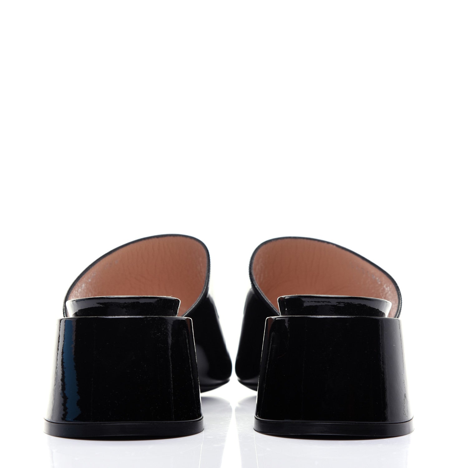 Gucci Patent Lexi Horsebit Mid-Heel Slide Sandals 40 Black 5 of 11