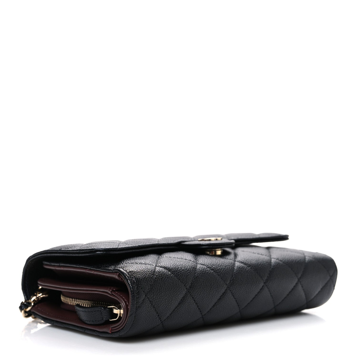 Chanel Caviar Quilted Compact Wallet On Chain WOC Black 5 of 12