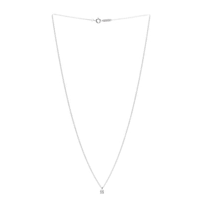 Tiffany Platinum Diamond .15ct Solitaire Pendant Necklace 3 of 5