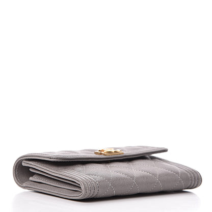 Chanel Caviar Quilted Medium Boy Flap Wallet Grey 4 of 8