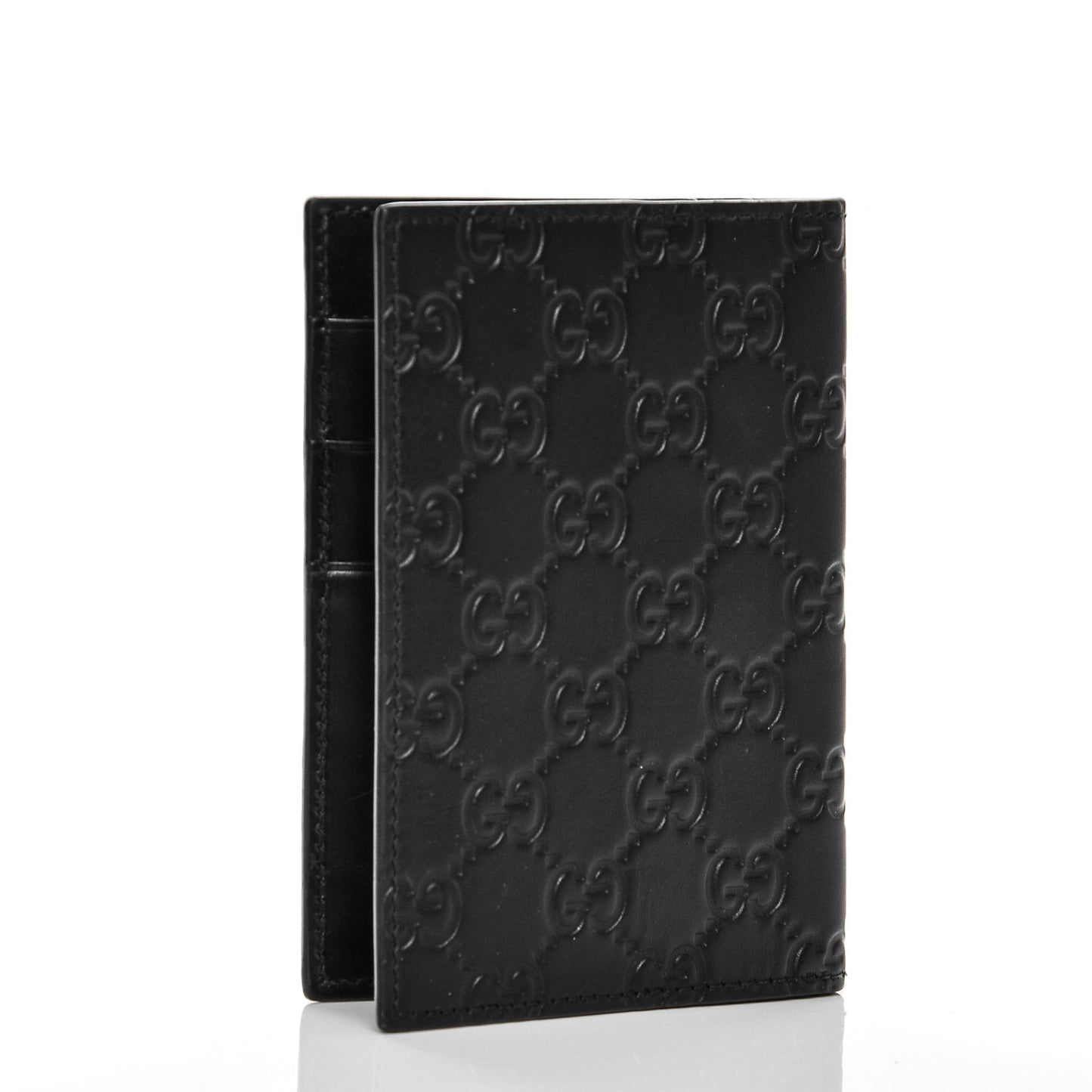 Guccissima Signature Passport Case Black