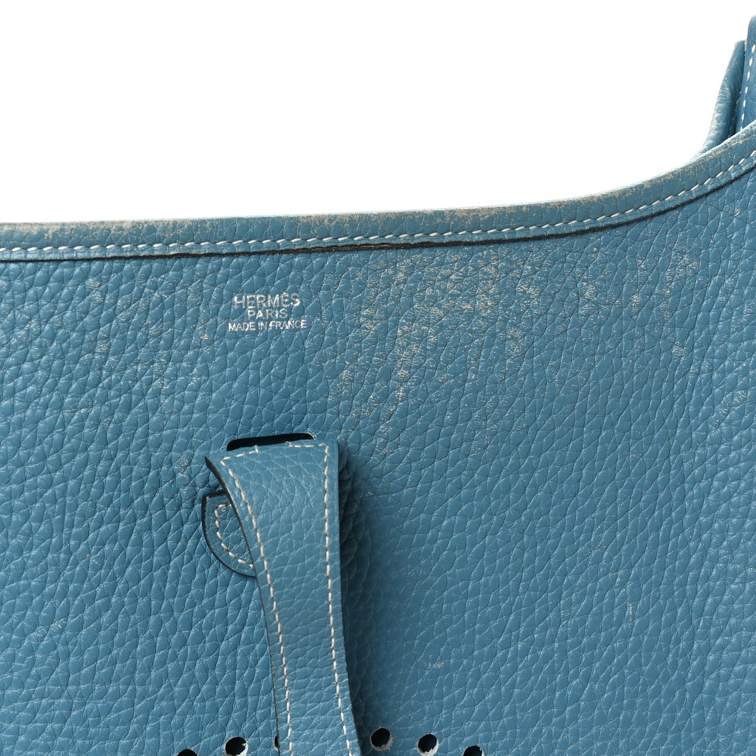 Hermes Taurillon Clemence Evelyne PM Blue Jean 1680880 – FASHIONPHILE