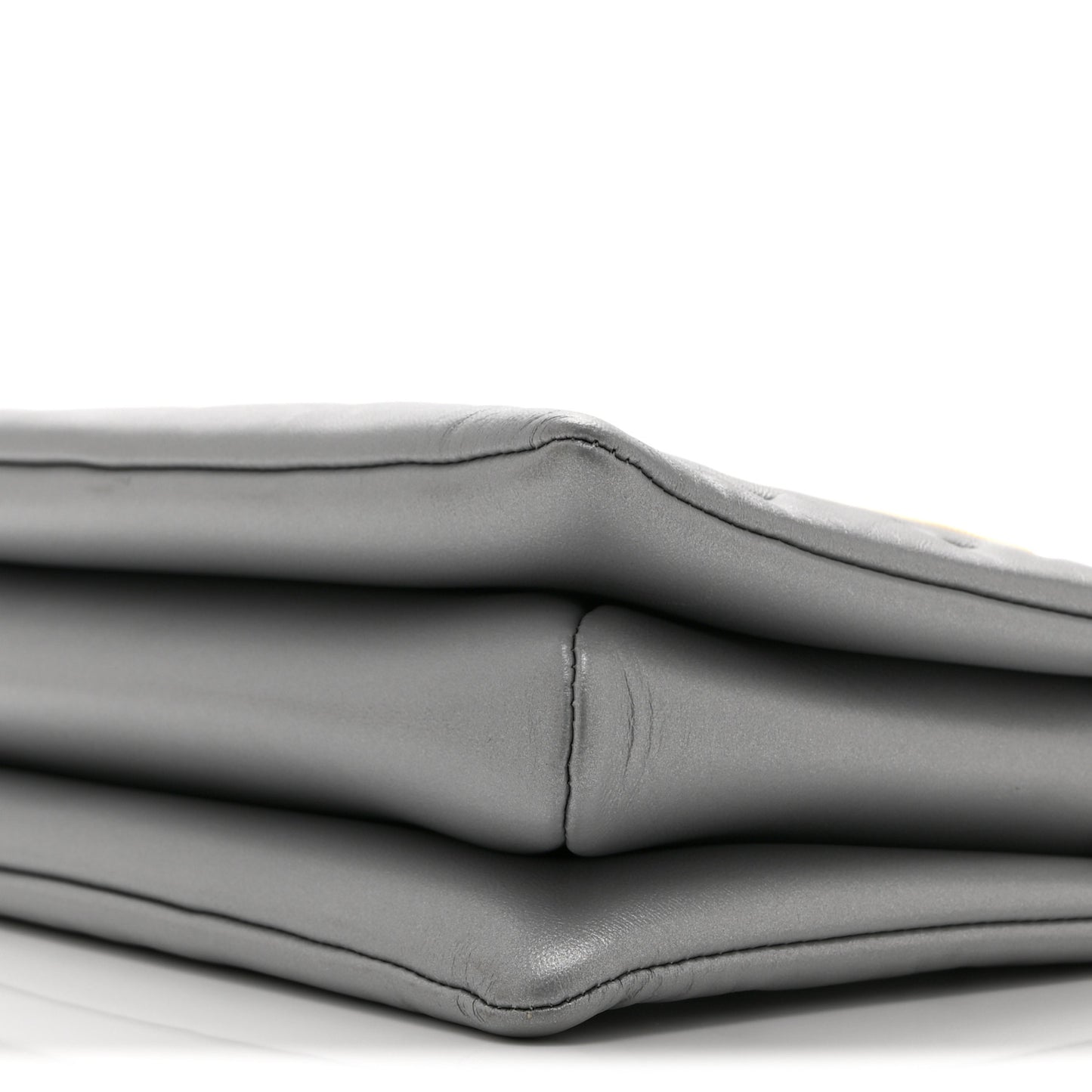 Metallic Lambskin Embossed Monogram Coussin PM Silver