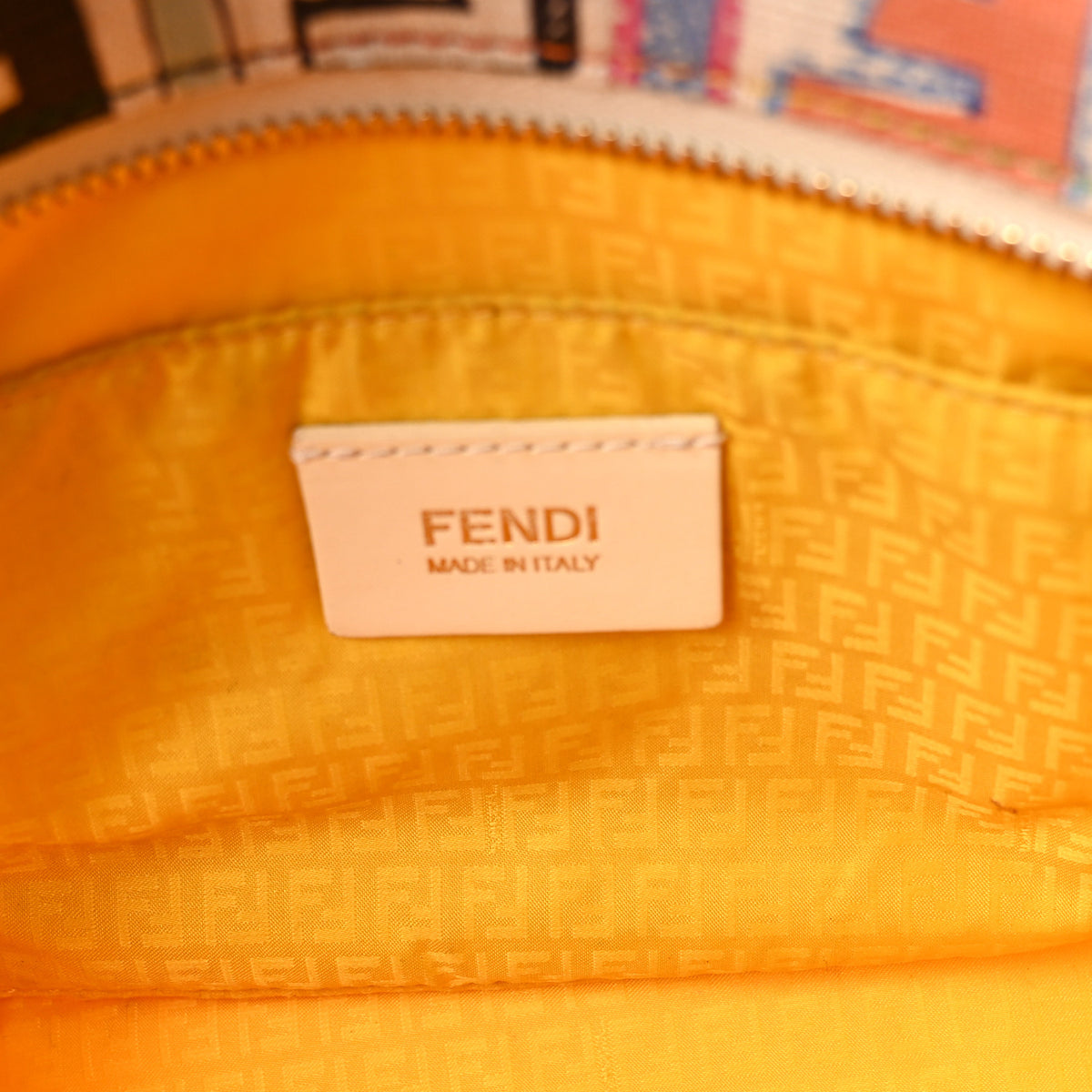 Fendi Zucca Spalmati Vitello FF Multicolor Mini Roll Tote White Multicolor 6 of 12