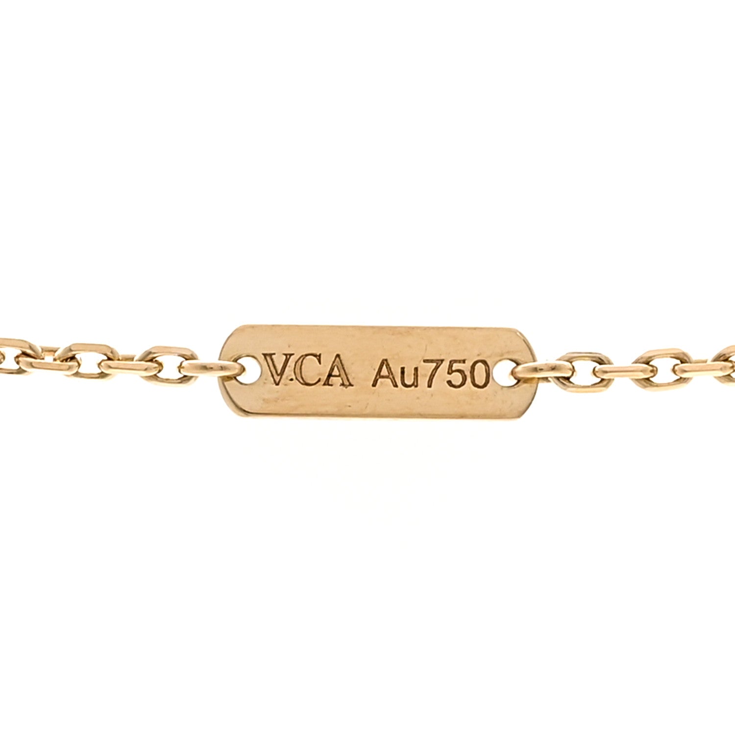 Van Cleef & Arpels 18K Yellow Gold Mother of Pearl Vintage Alhambra Pendant Necklace 5 of 6