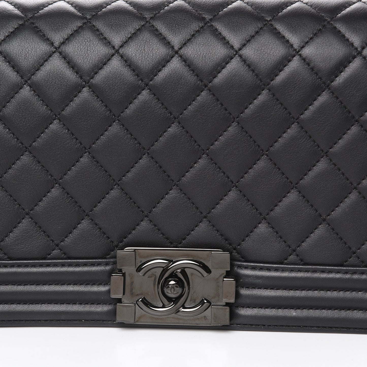 Calfskin Quilted Medium Boy Flap So Black