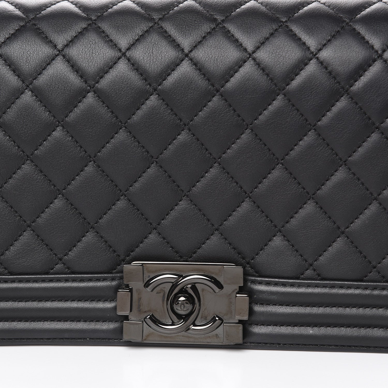 Chanel Calfskin Quilted Medium Boy Flap So Black 13 of 14