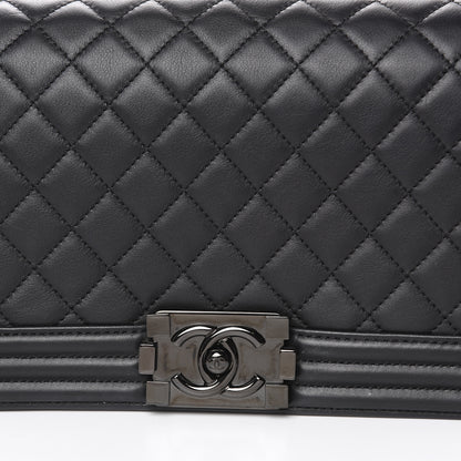 Chanel Calfskin Quilted Medium Boy Flap So Black 13 of 14