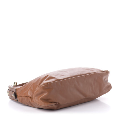 Gucci Leather Medium Horsebit Chain Hobo Tan 4 of 10
