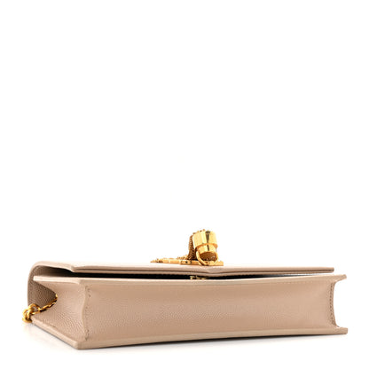 Saint Laurent Grain De Poudre Classic Monogram Kate Tassel Chain Wallet Dark Beige 4 of 11