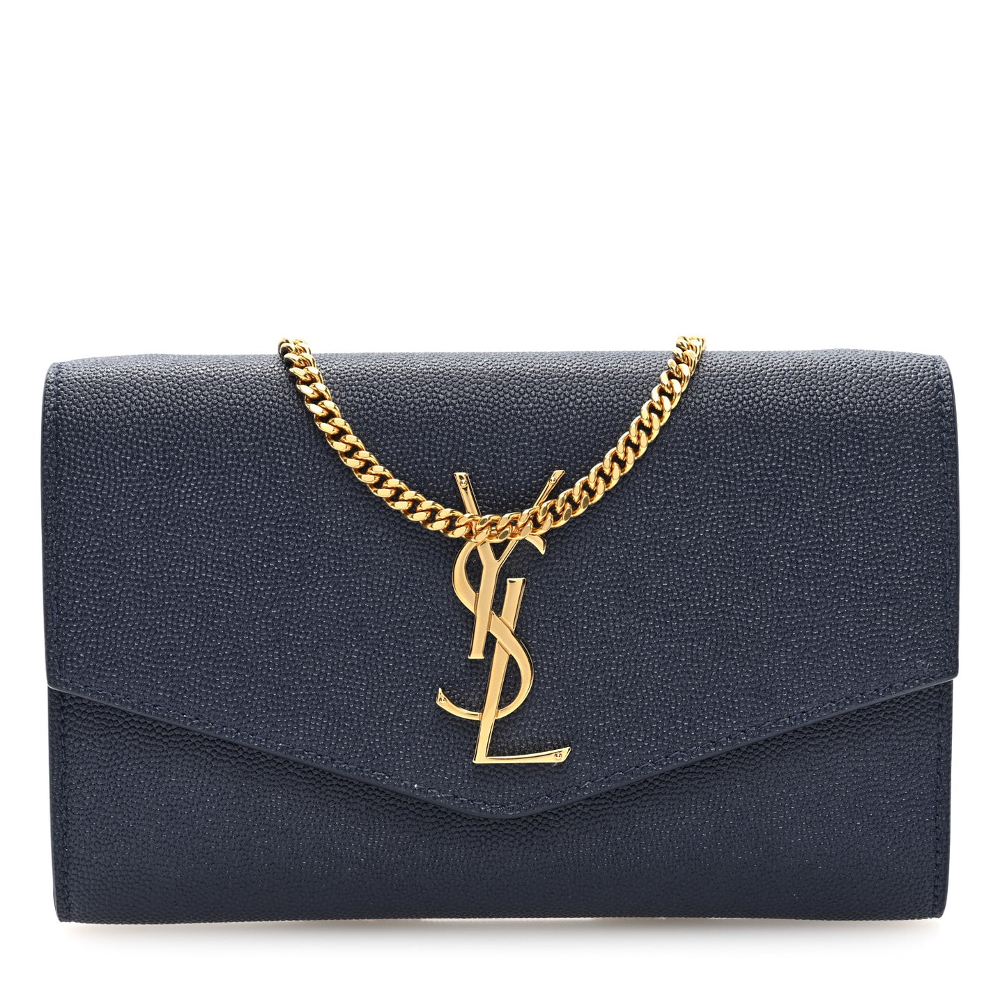 Grain De Poudre Monogram Uptown Chain Wallet Blue Charron
