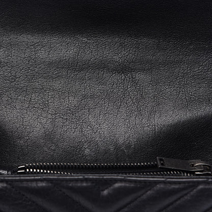 Saint Laurent Sheepskin Matelasse Chevron Monogram Medium College Bag Black 14 of 14