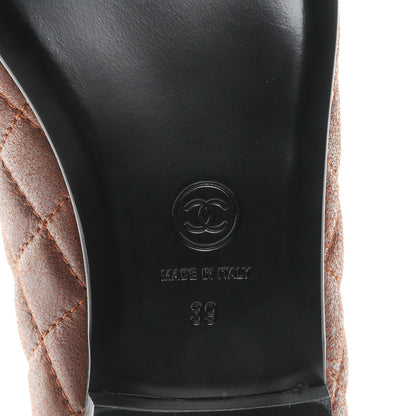 Chanel Iridescent Calfskin Quilted CC Cap Toe Ballerina Flats 39 Brown 6 of 8