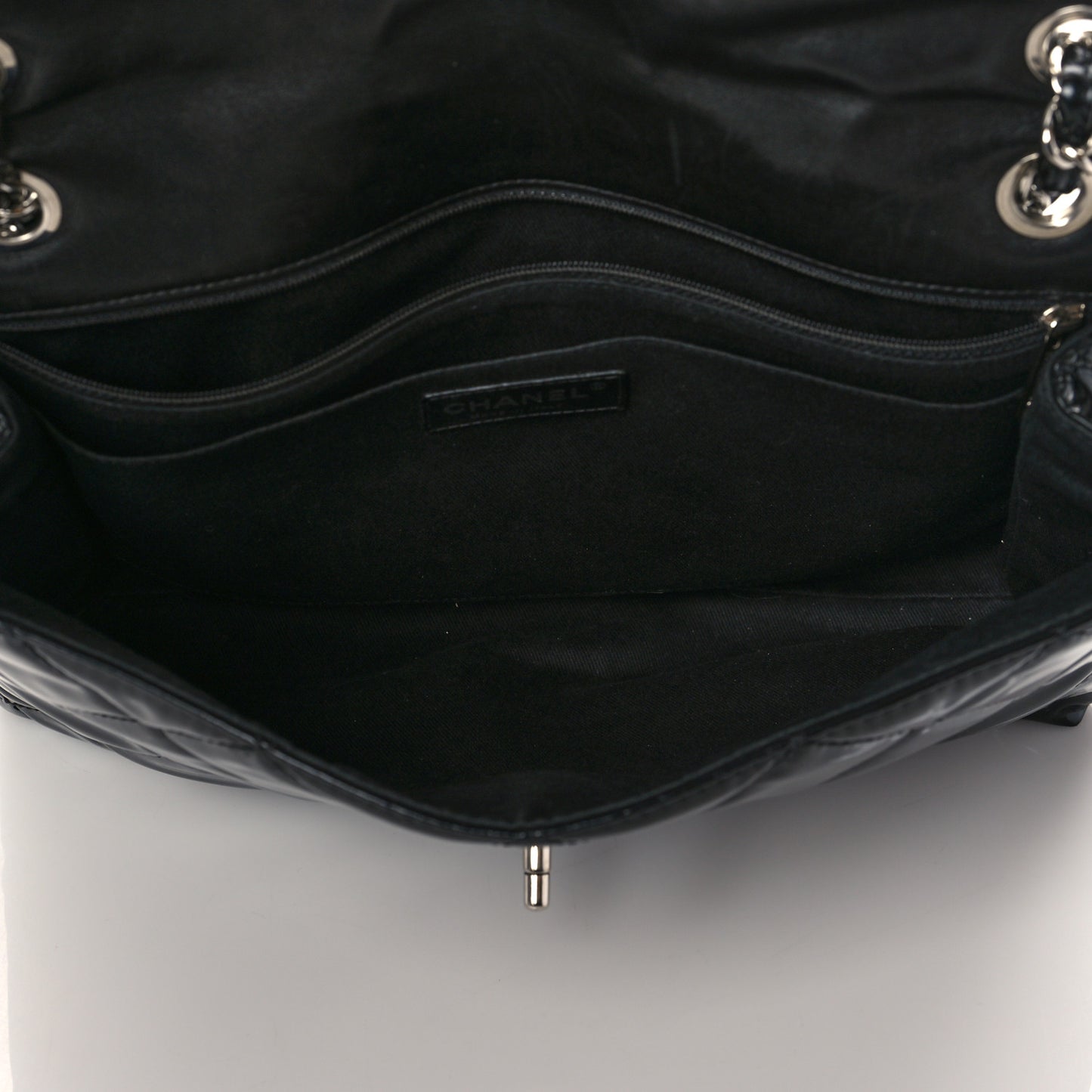 Vinyl Quilted In The Business Flap Bag Black