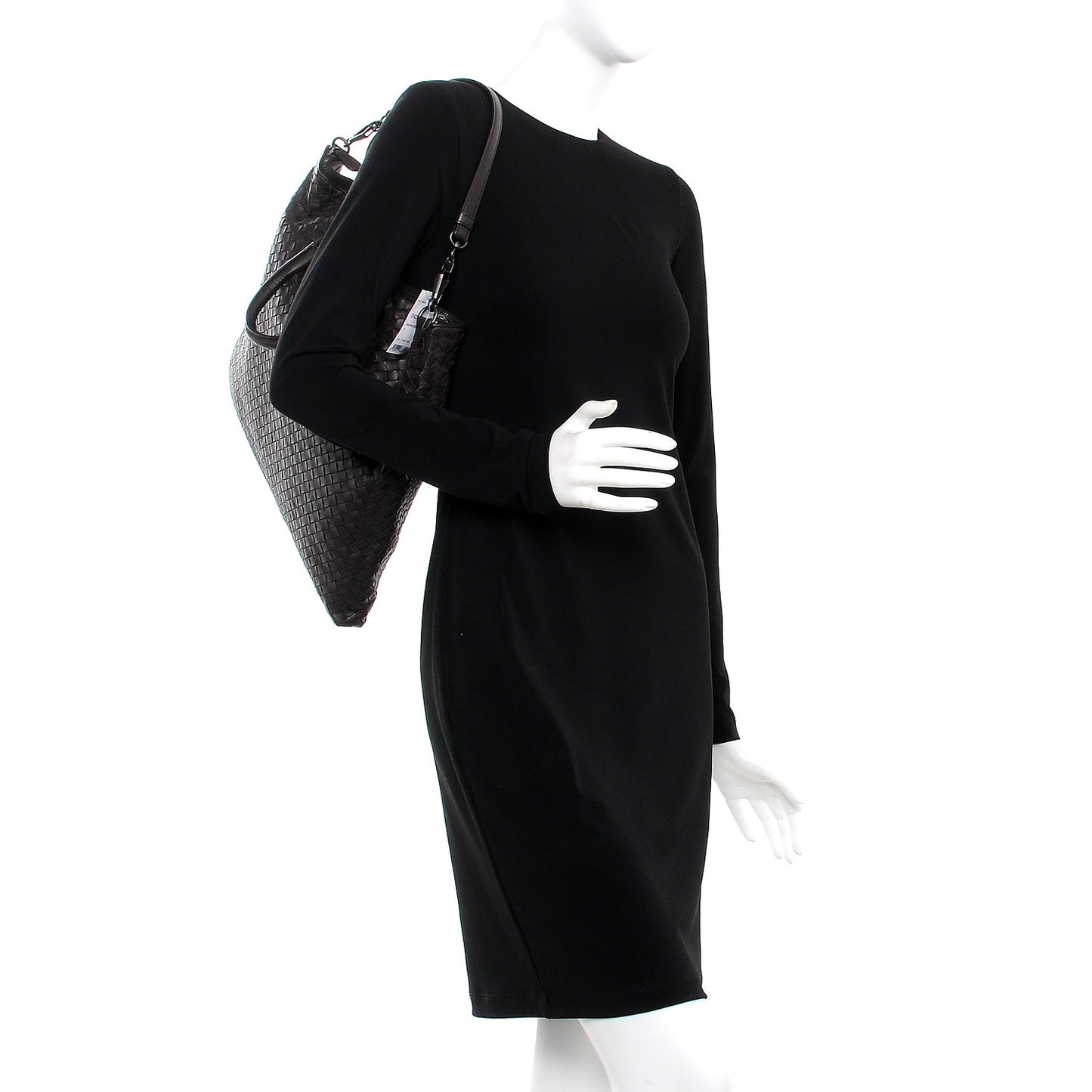 Nappa Intrecciato Medium Convertible Tote Ebano