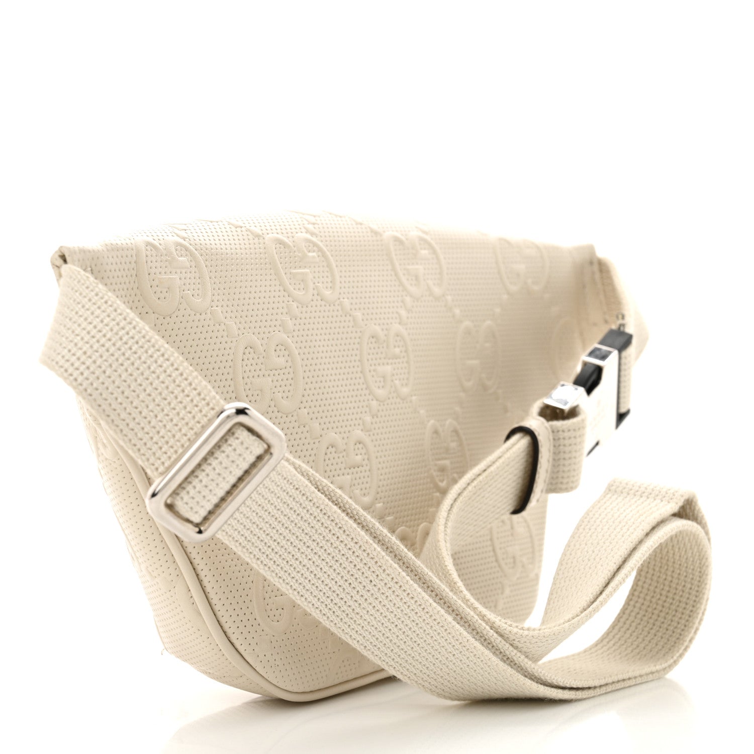 Gucci Calfskin GG Tennis Embossed Belt Bag Mystic White 3 of 11