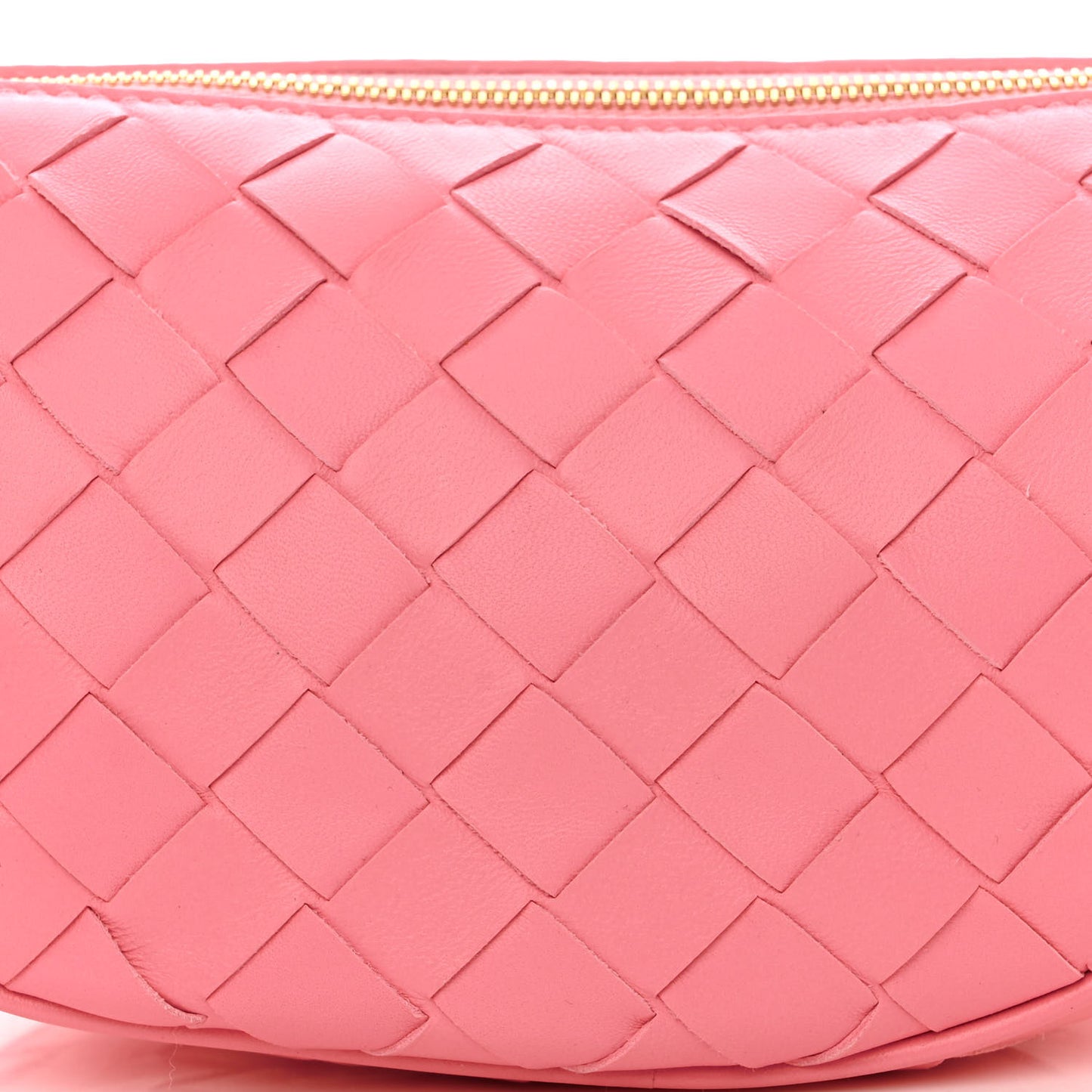 Nappa Intrecciato Half Moon Pouch On Strap Ribbon