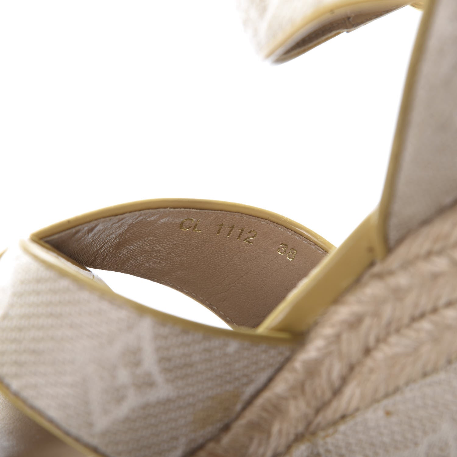 Louis Vuitton Canvas Monogram Nil Espadrille Wedge Sandals 38 Beige 10 of 13