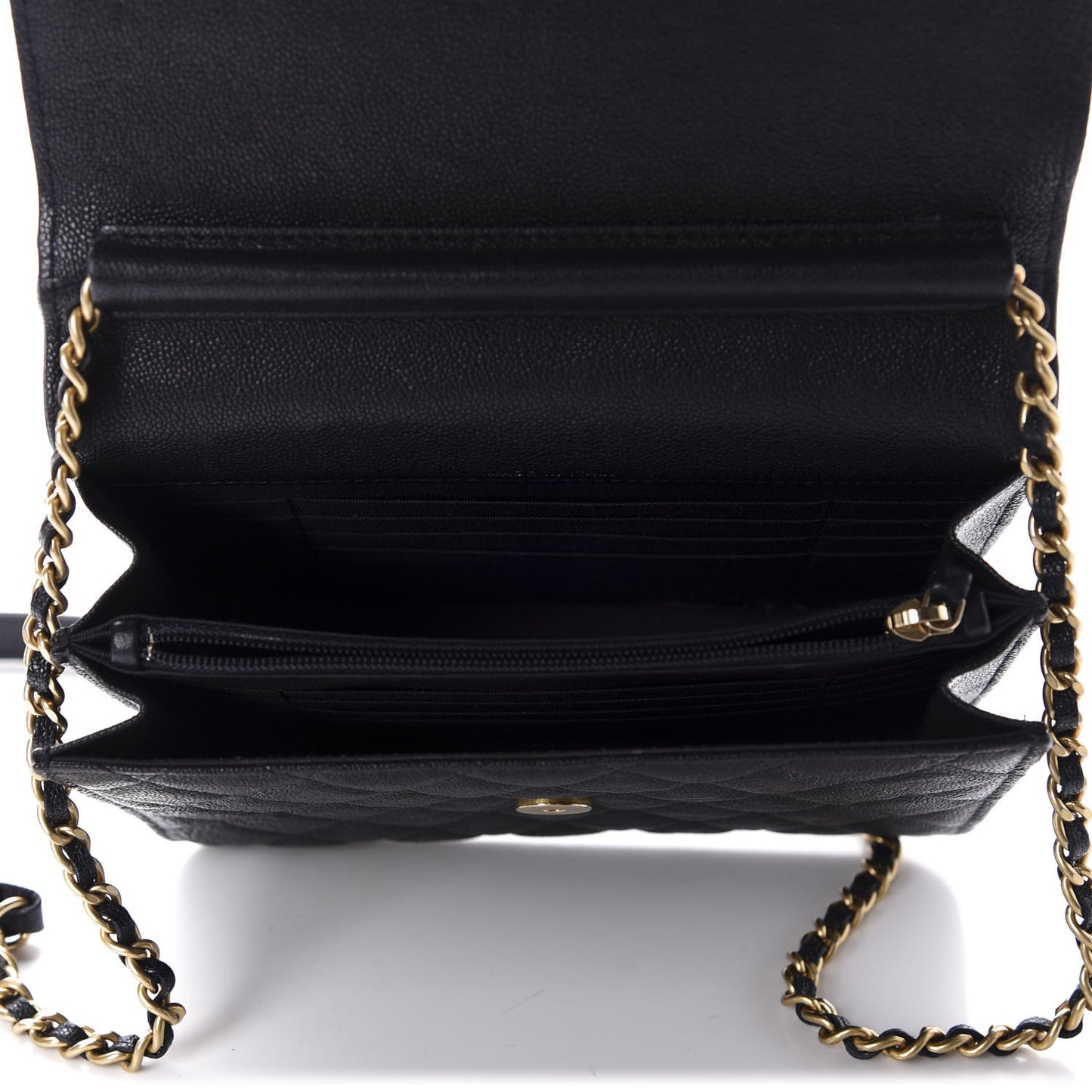 Caviar Quilted Boy Square Wallet On Chain WOC Navy