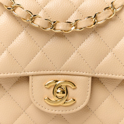 Chanel Caviar Quilted Medium Double Flap Beige 9 of 11