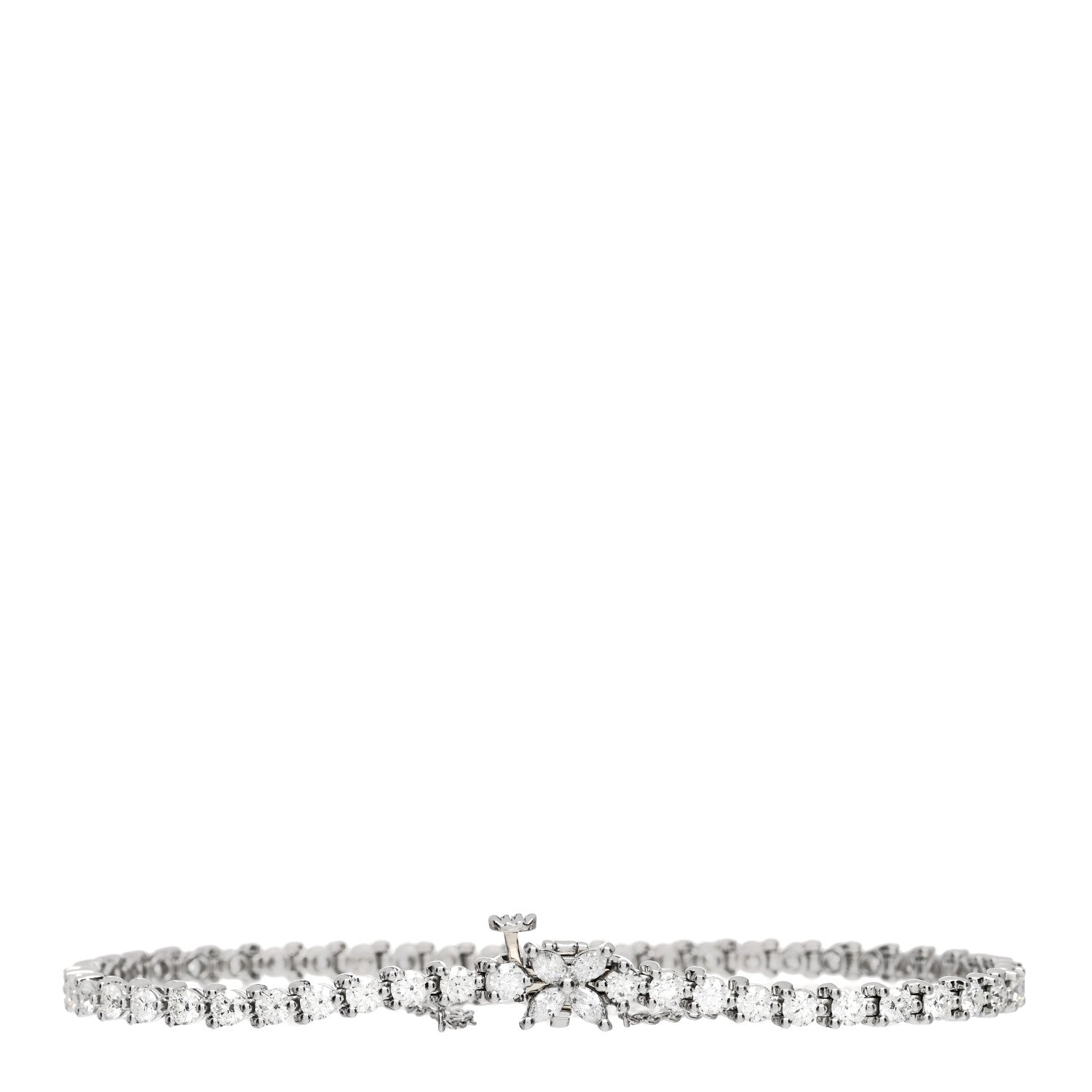 Tiffany Platinum Diamond 3.08ctw Victoria Tennis Bracelet 1 of 3