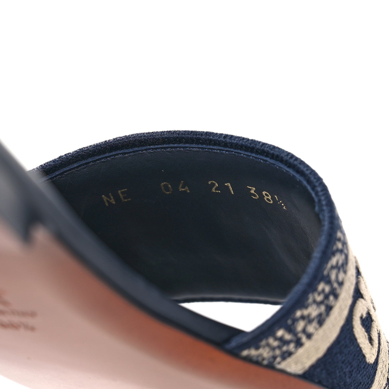 Christian Dior Canvas Embroidered Dway Mules Slide Sandals 38.5 Deep Blue 8 of 9