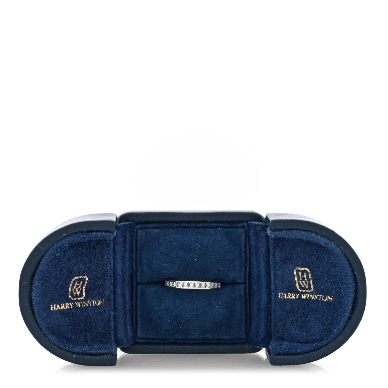 Harry Winston Platinum Diamond Channel Set Princess Wedding Band