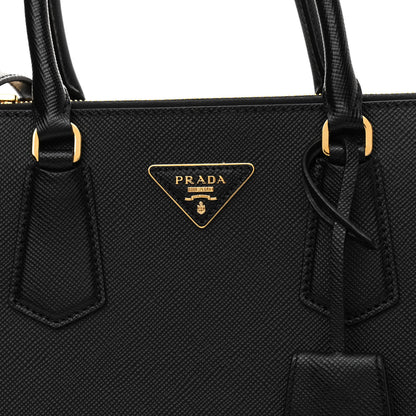 Prada Saffiano Cuir Medium Galleria Double Zip Tote Black 8 of 11