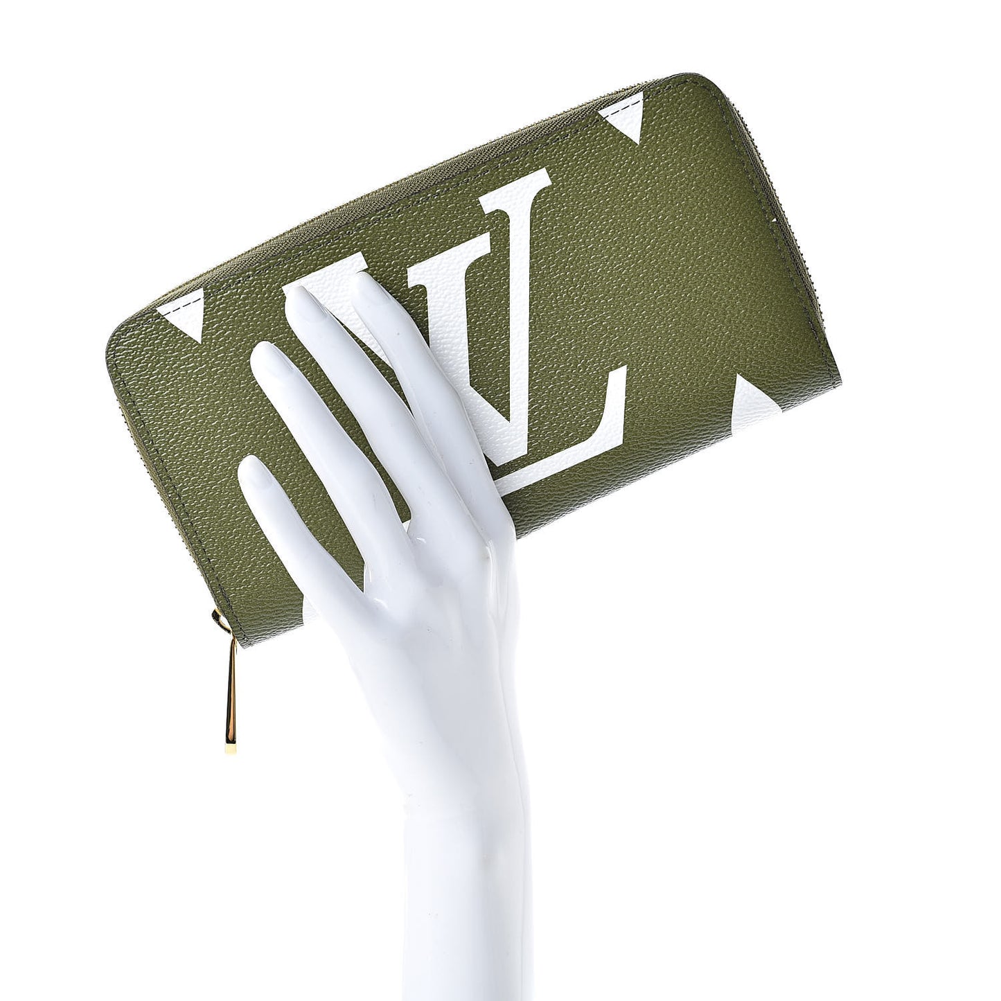 Monogram Giant Zippy Wallet Kaki White