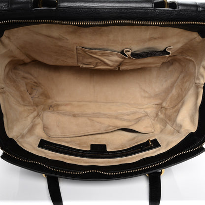 Gucci Pebbled Calfskin Medium 1973 Top Handle Satchel Black 5 of 8