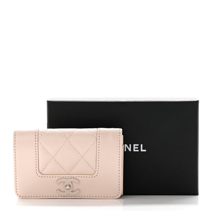 Chanel Caviar Quilted Vintage Mademoiselle Flap Card Holder Beige 10 of 10