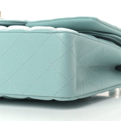 Chanel Caviar Quilted Medium Double Flap Light Blue 9 of 9