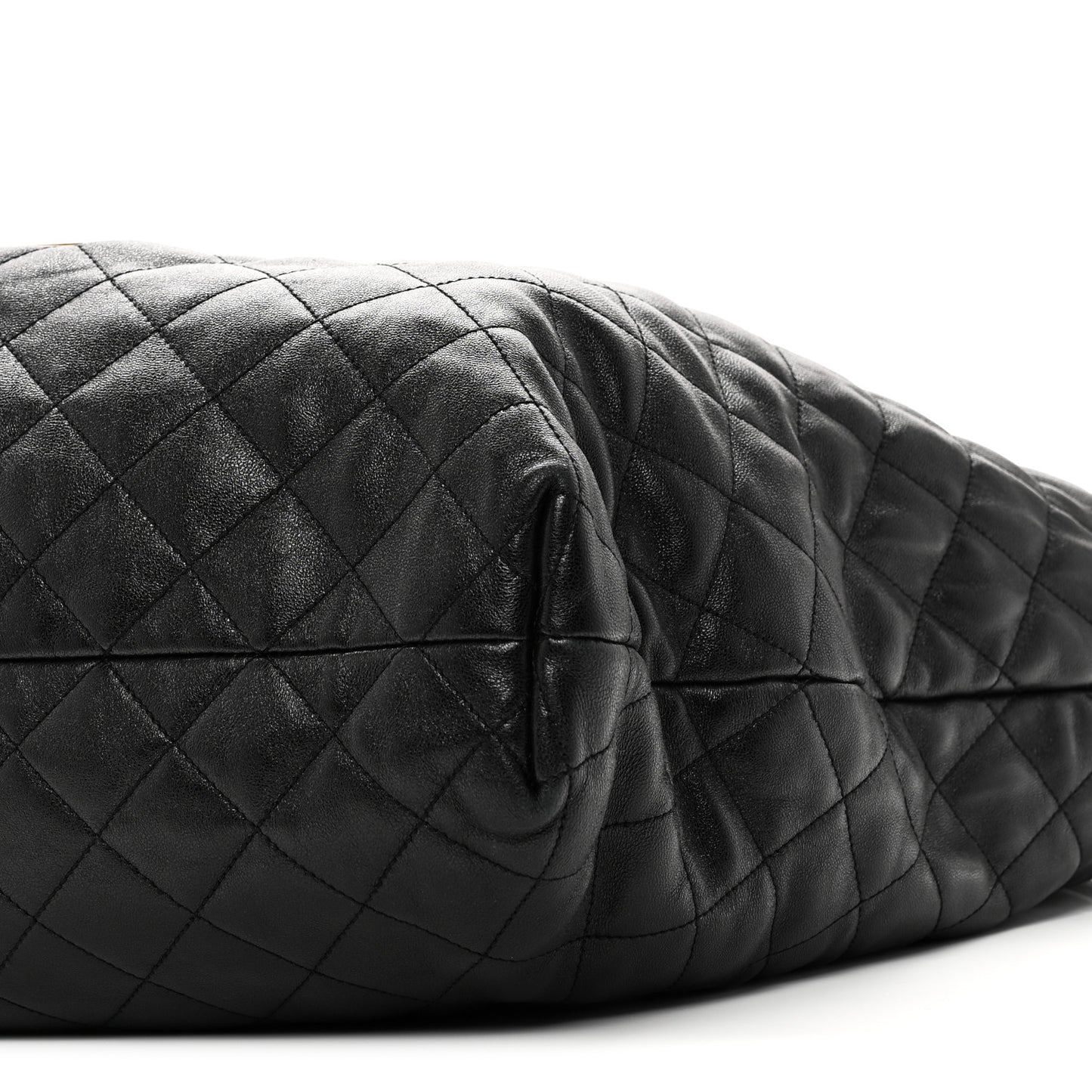 Lambskin Quilted Maxi Icare Shopping Tote Black