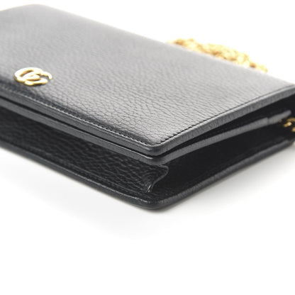 Gucci Calfskin Mini GG Marmont Chain Wallet Black 7 of 10