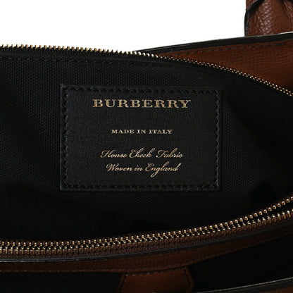 Burberry Grainy Calfskin House Check Medium Banner Tote Tan 6 of 10