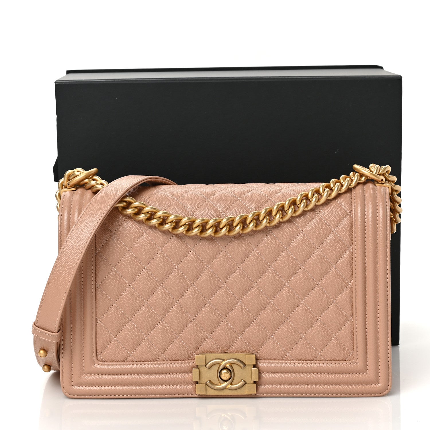 Chanel Caviar Quilted New Medium Boy Flap Camel 10 of 10