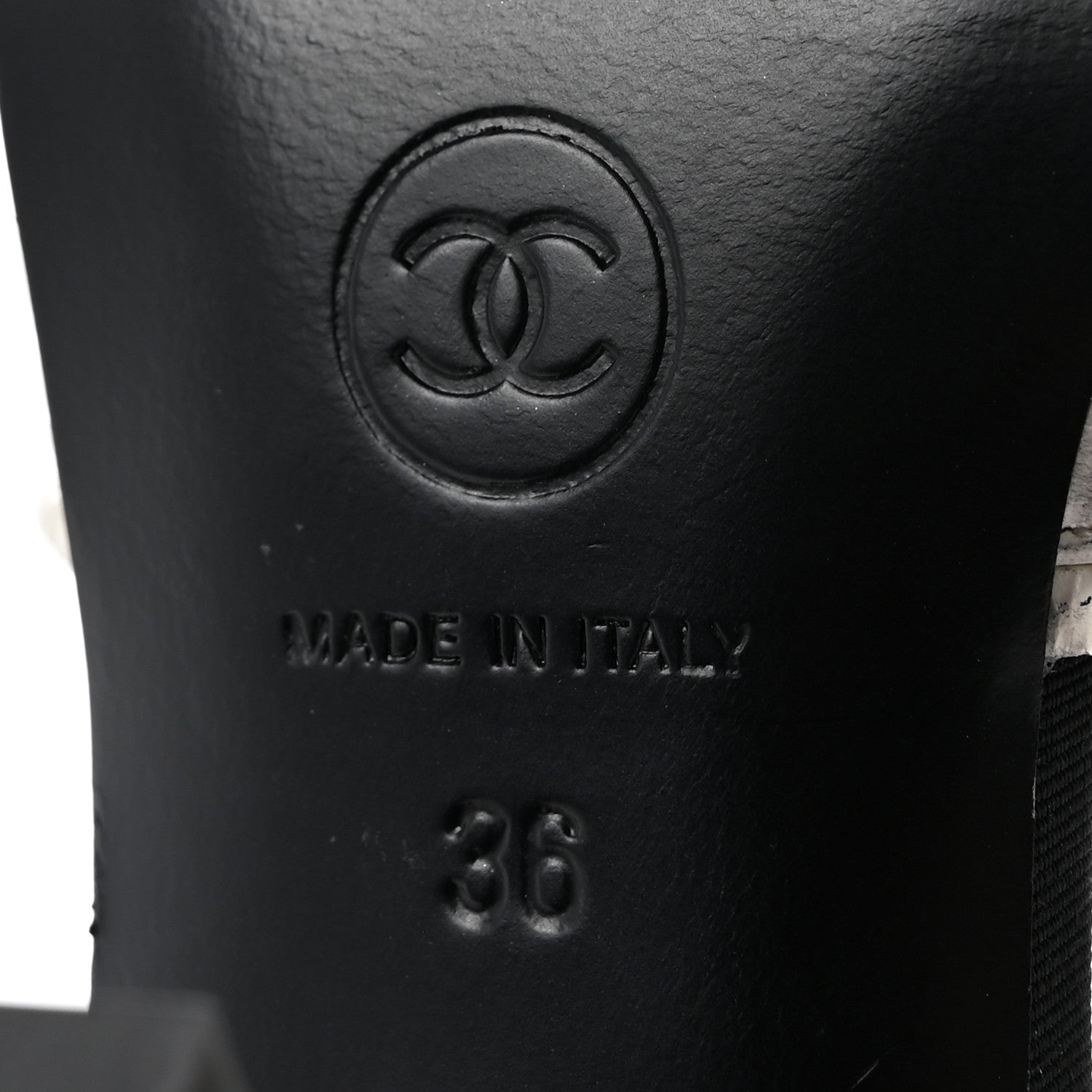 Chanel Crumpled Calfskin Satin Cap Toe CC Pumps 36 White Black 7 of 11