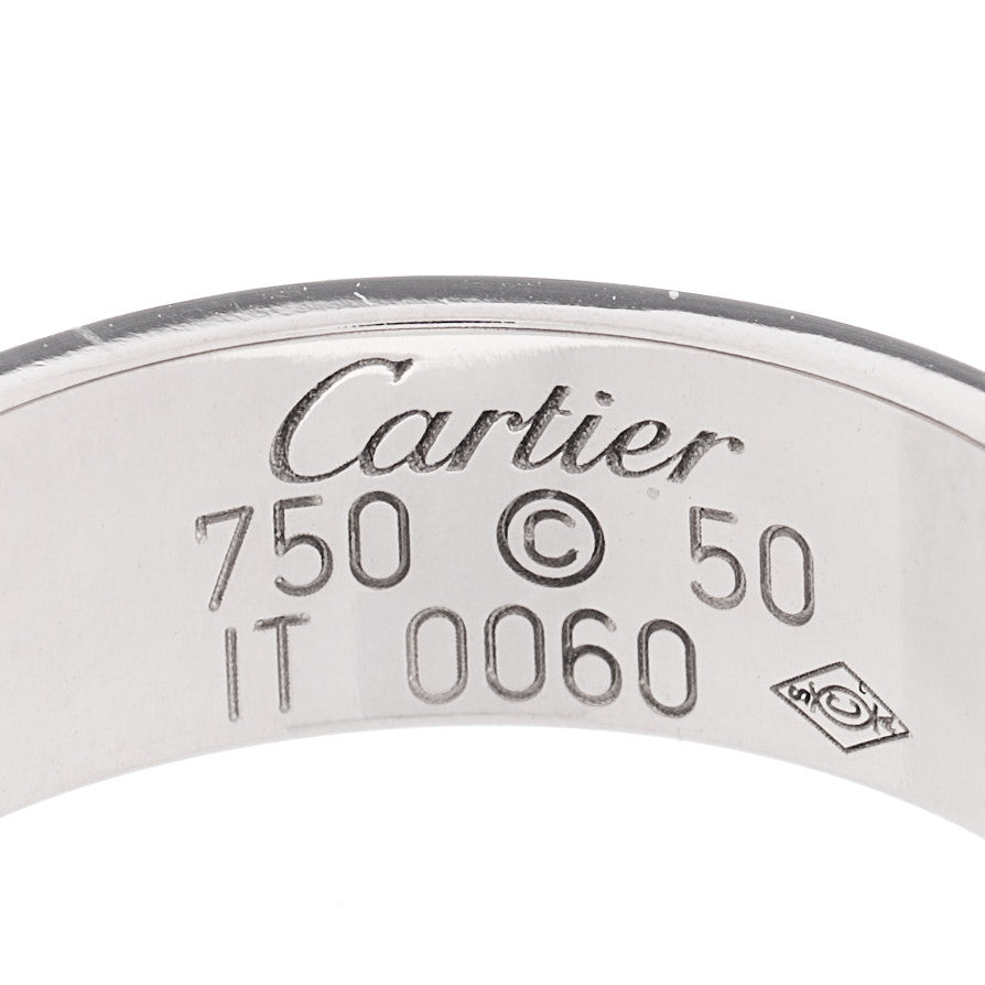 18K White Gold 5.5mm Engraved LOVE Ring 50 5.25
