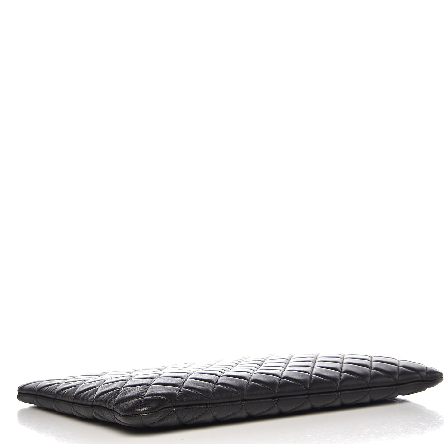 Lambskin Quilted Large Cosmetic Case Black