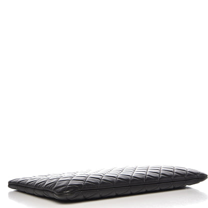 Chanel Lambskin Quilted Large Cosmetic Case Black 4 of 7